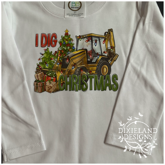 I dig Christmas toddler tshirt