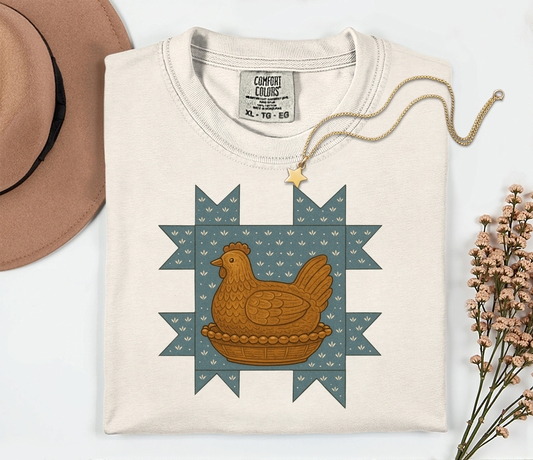 Vintage Hen on Nest T-shirt