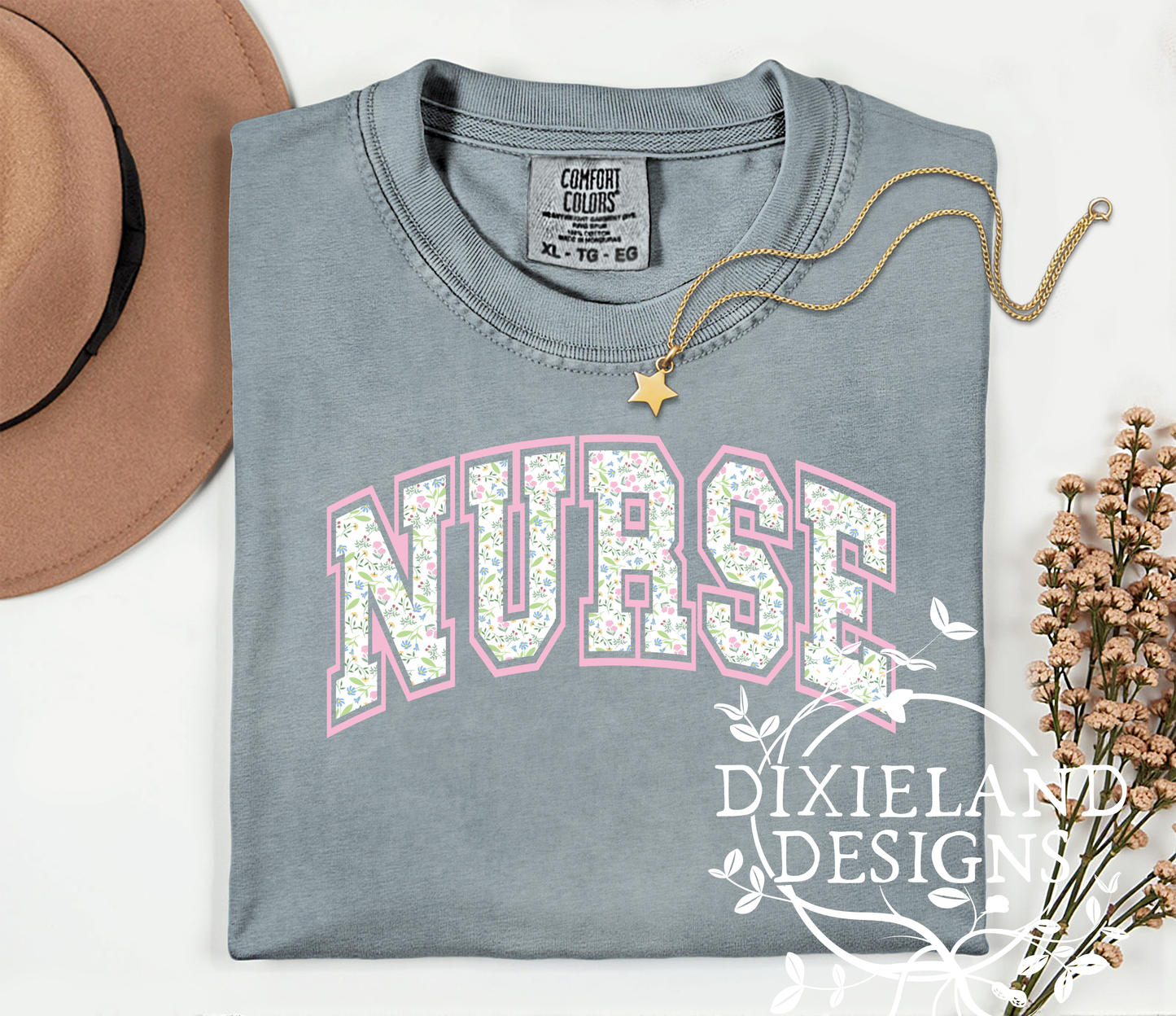 Ditsy Floral Nurse T-shirt