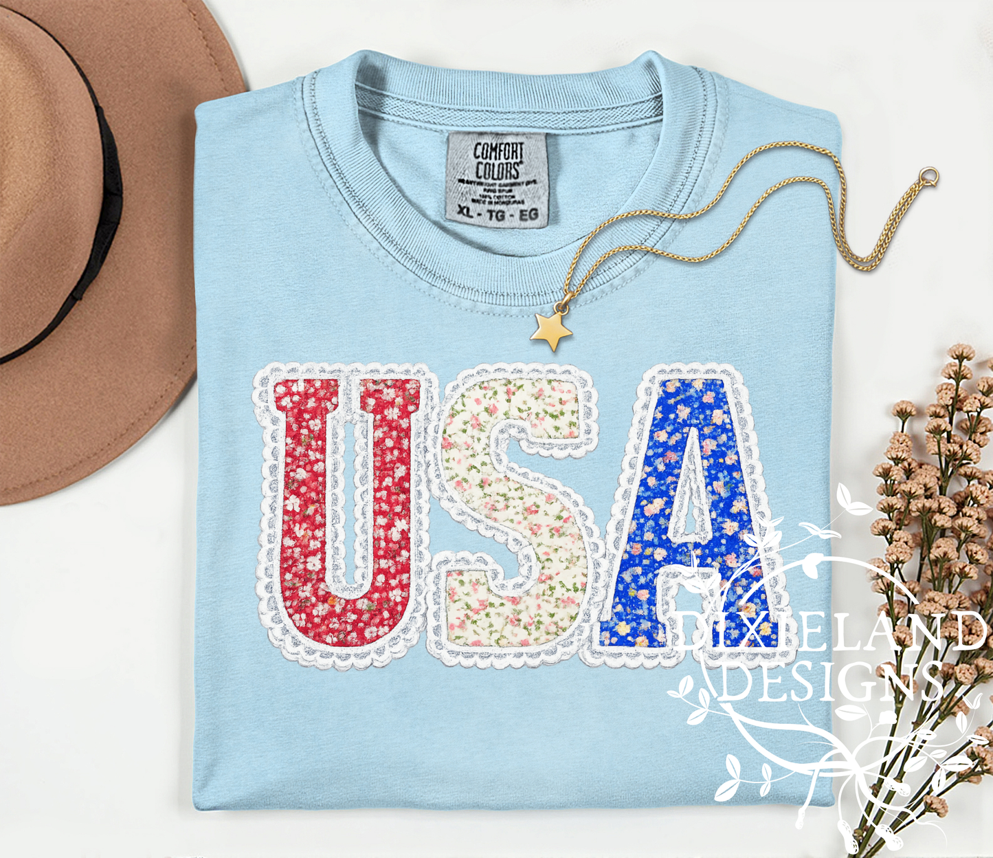 Floral Lace USA T-shirt