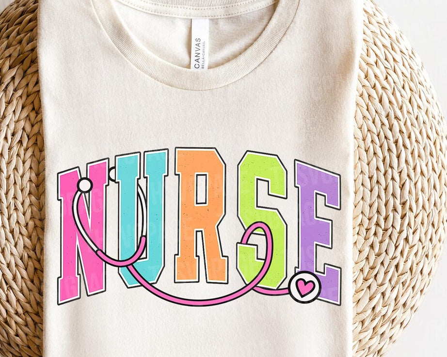 Neon Nurse Stethescope T-shirt