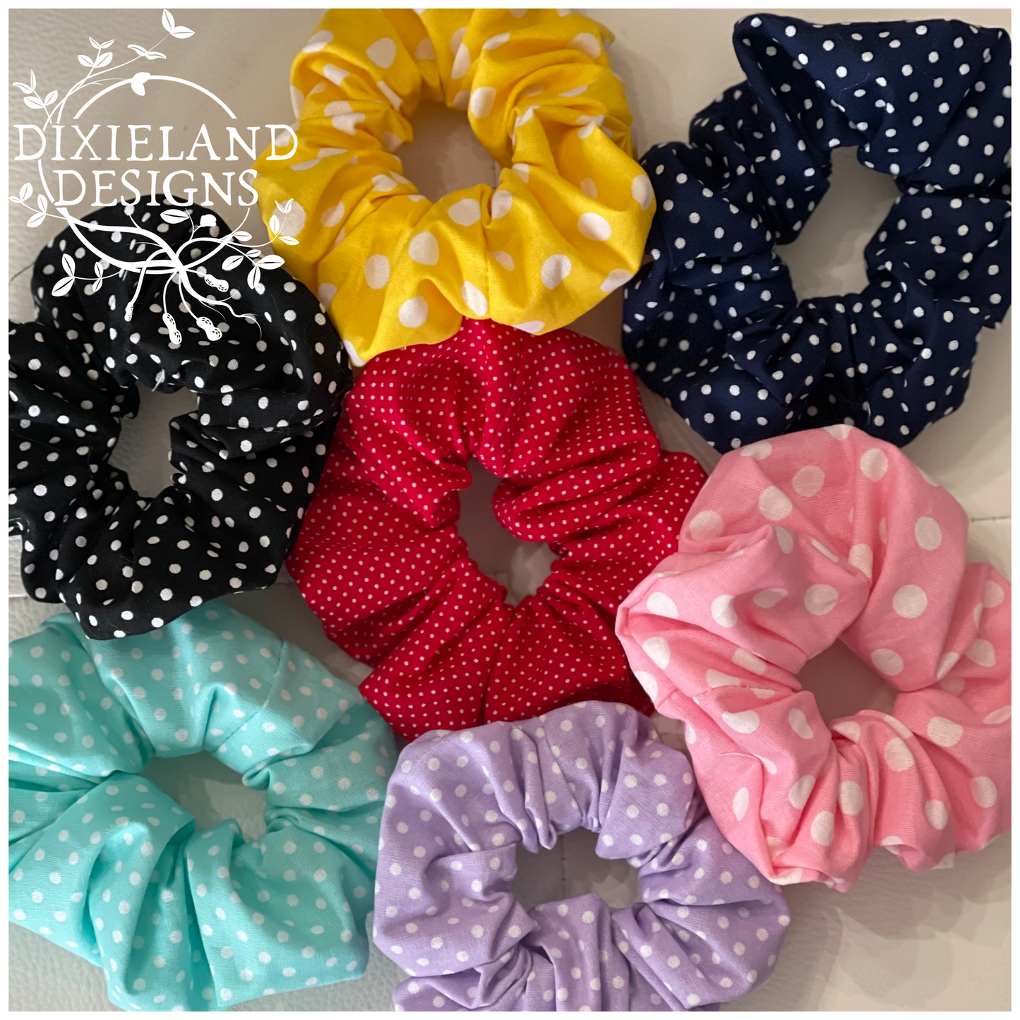 Polka dot scrunchies